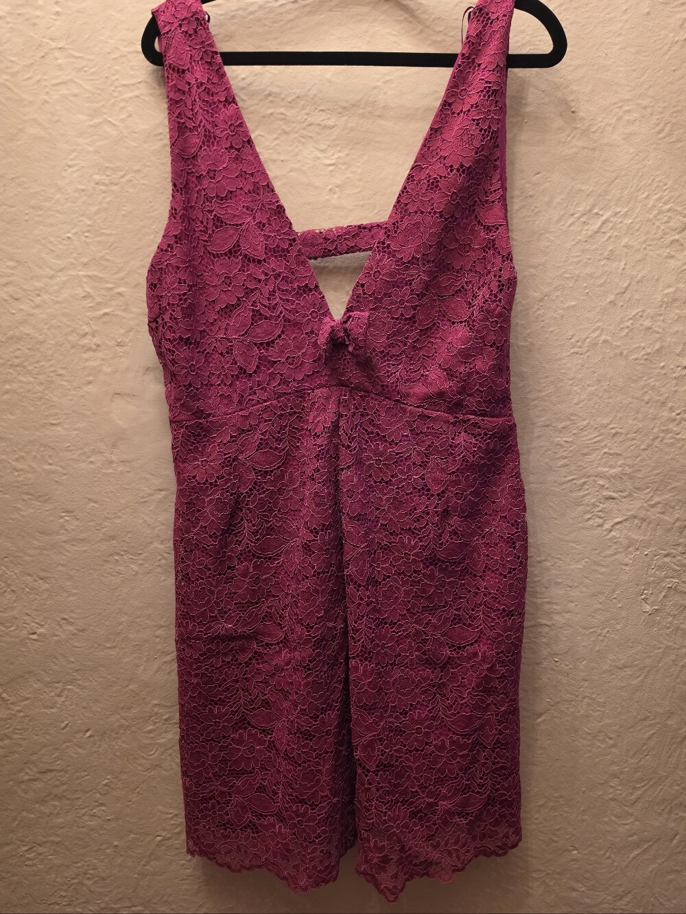 Zara Pink Floral Lace Open Back Bow Mini Dress Size XL